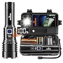 Shadowhawk Torcia LED Ricaricabile USB, 1,000,000 Lumens Torcia LED Potente Professionale, XHM77.2 Torcia Tattica Militare, IP67 Torce LED Alta Potenza Ricaricabili Per Campeggio Trekking Emergenza