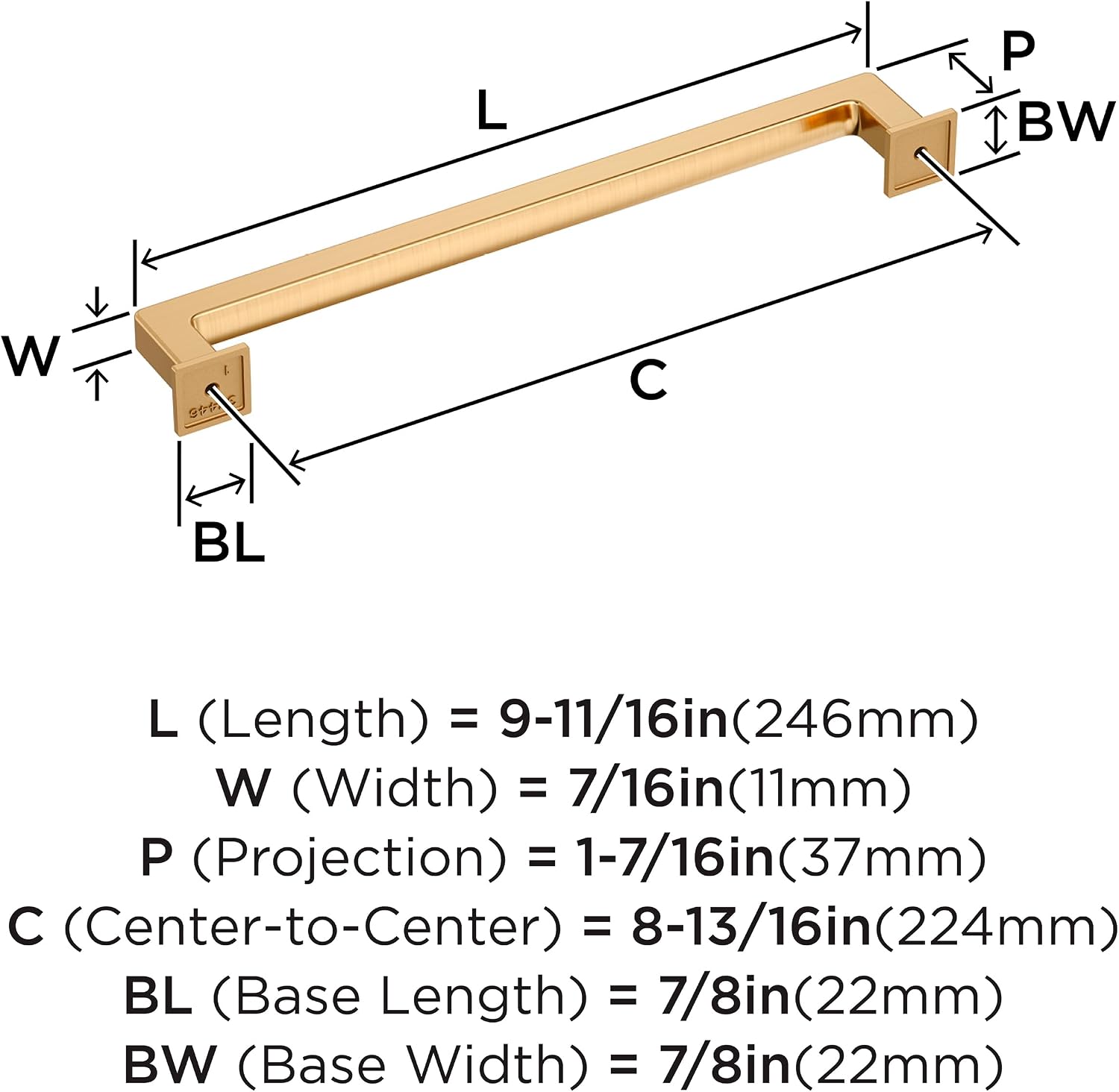 Amerock Lintel 8-13/16 inch (224mm) Center-to-Center Champagne Bronze Cabinet Pull, BP37446CZ