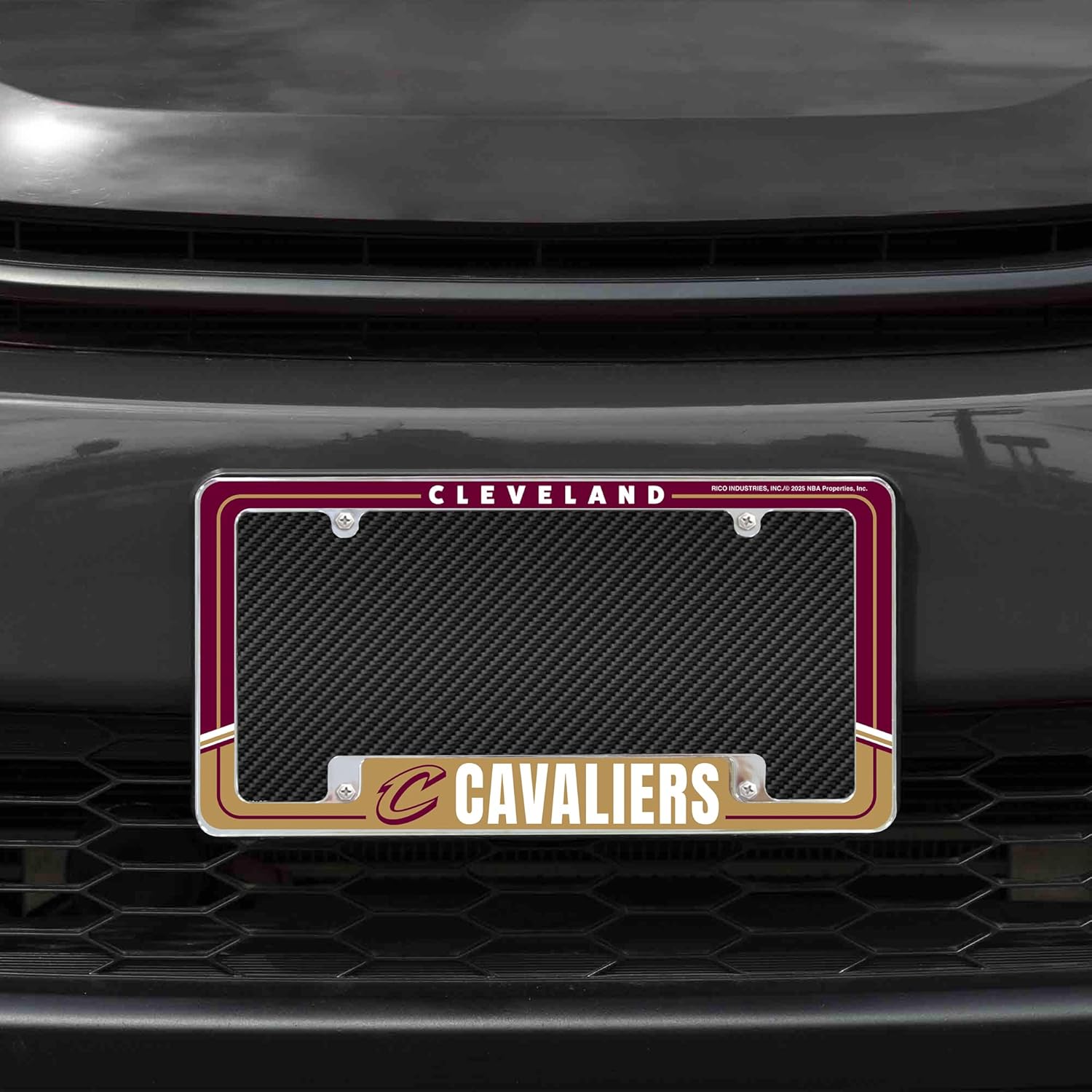 Rico Industries NBA Basketball Two-Tone 12" x 6" Chrome All Over Automotive License Plate Frame for Car/Truck/SUV