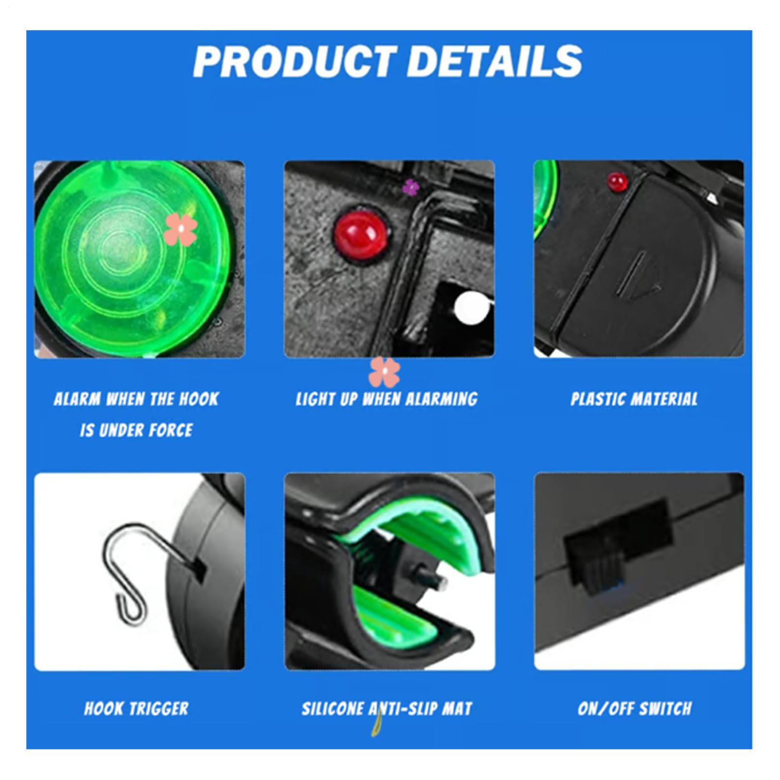Avertisseurs De Touche Pour Canne À Pêche - 2 Pièces Alarme De Morsure Sensible Avec Éclairage LED - Accessoires De Pêche Pour Hommes Femmes Adultes En Eau Salée Cadeaux Amis