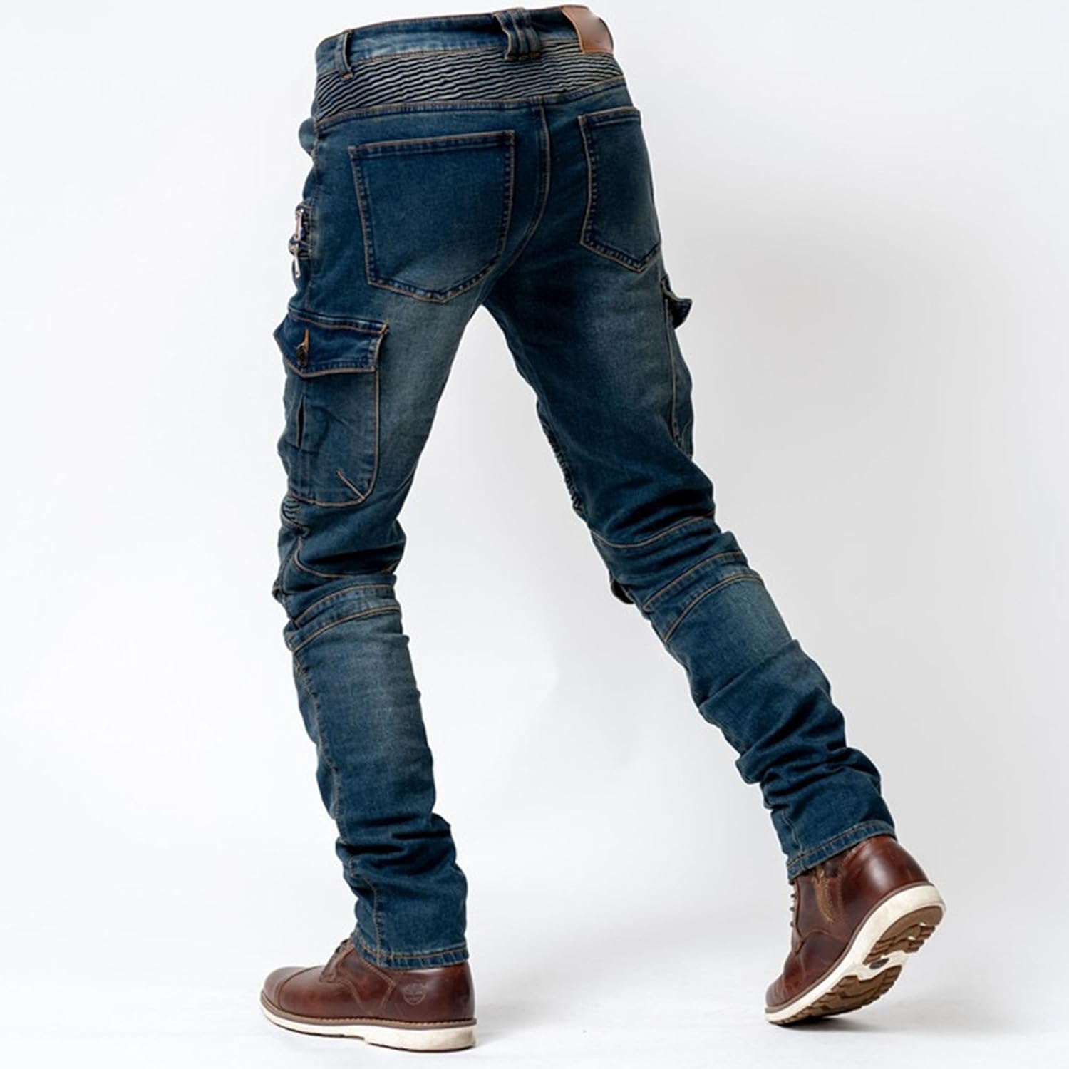 Motorcycle Motorbike Motocross Cycling Jeans Regular Fit Flex Jean Casual Leg Denim Pants for Men