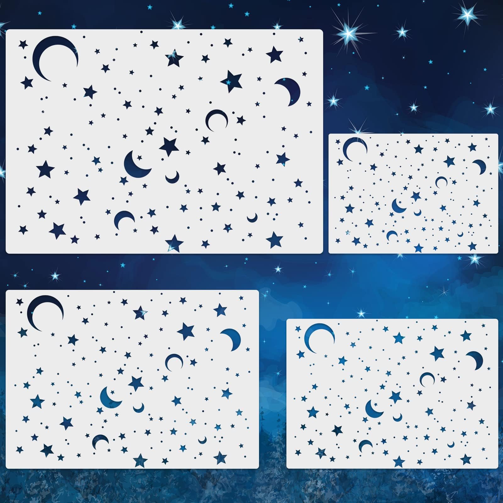Amazon.com : 16 Star Stencils for Wall Painting Moon Twinkle Stars