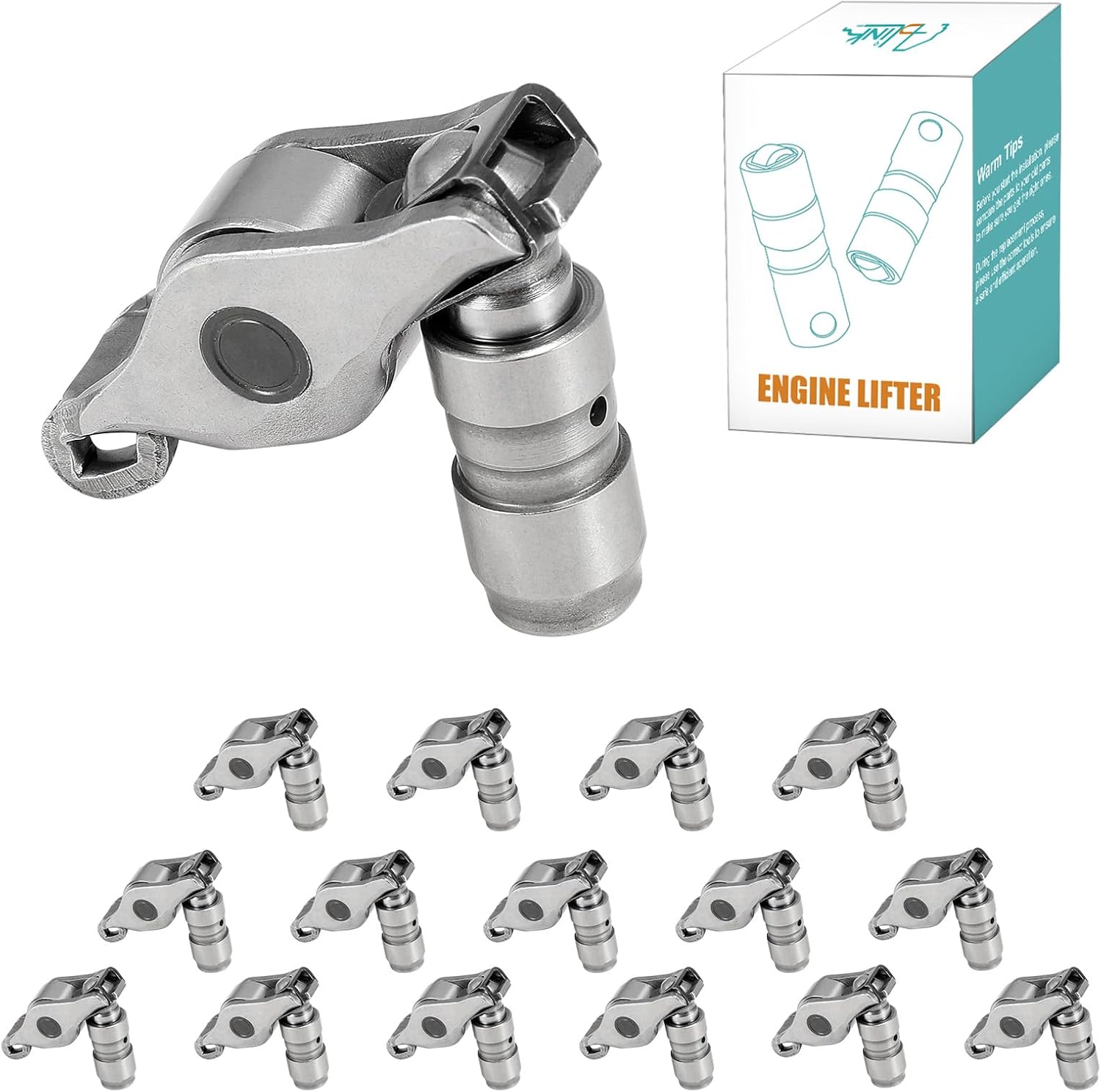 16Pcs 059109417A Rocker Arms and Hydraulic Valve Lifters Kit For 2009-2016 Audi A3 A6 A7 A8 Q5 Q7 Quattro, For VW Jetta Golf Beetle Passat Touareg 2.0L 3.0L TDI Diesel #03L109521A 059109417A