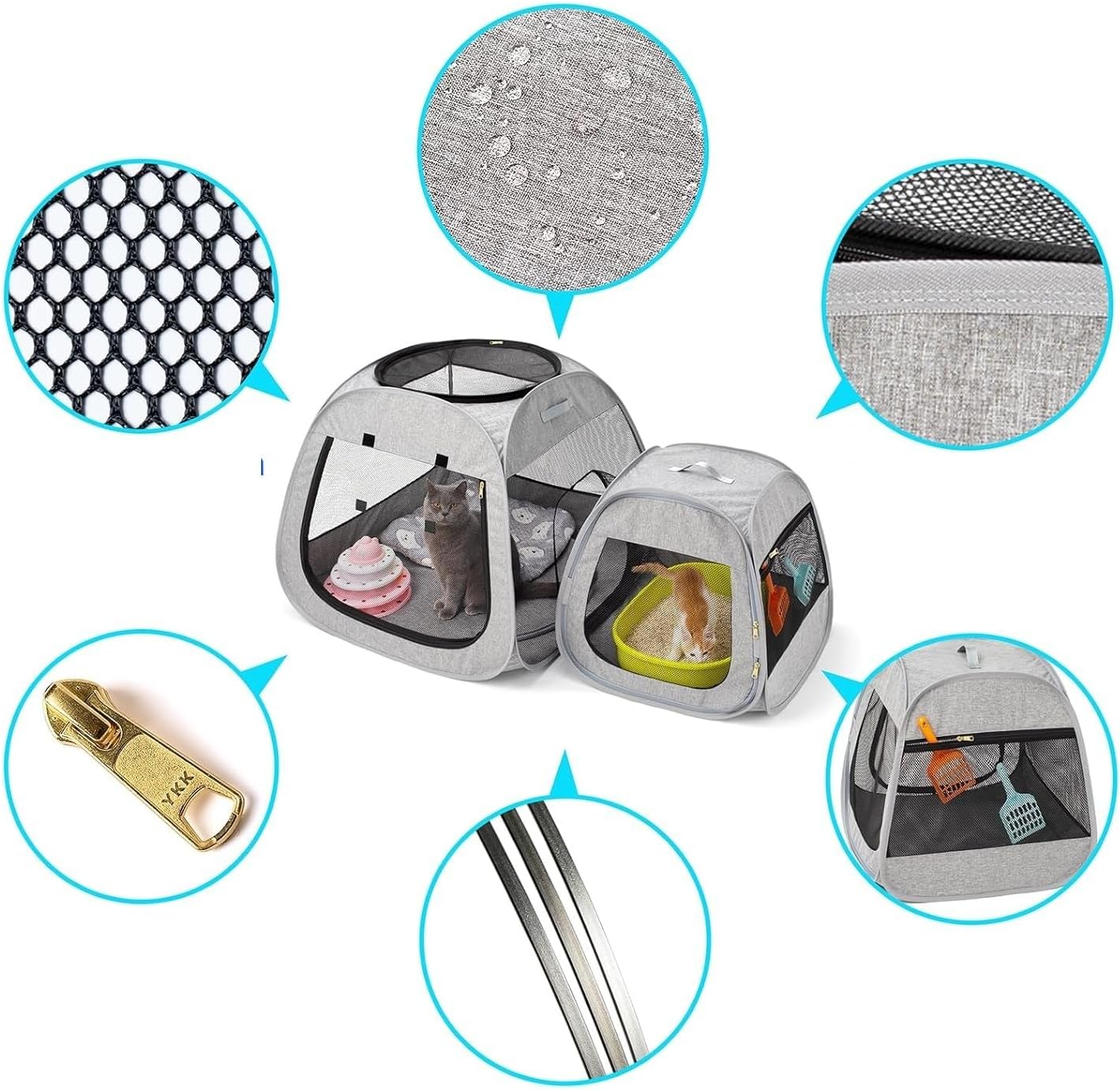 Practical Portable Cat Enclosure, Artificial Pet Enclosure, Suitable for Indoor Pet Cats and Dogs