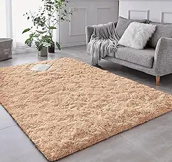 Tapete Sala Felpudo Peludo Bege 120 X 200 Cm