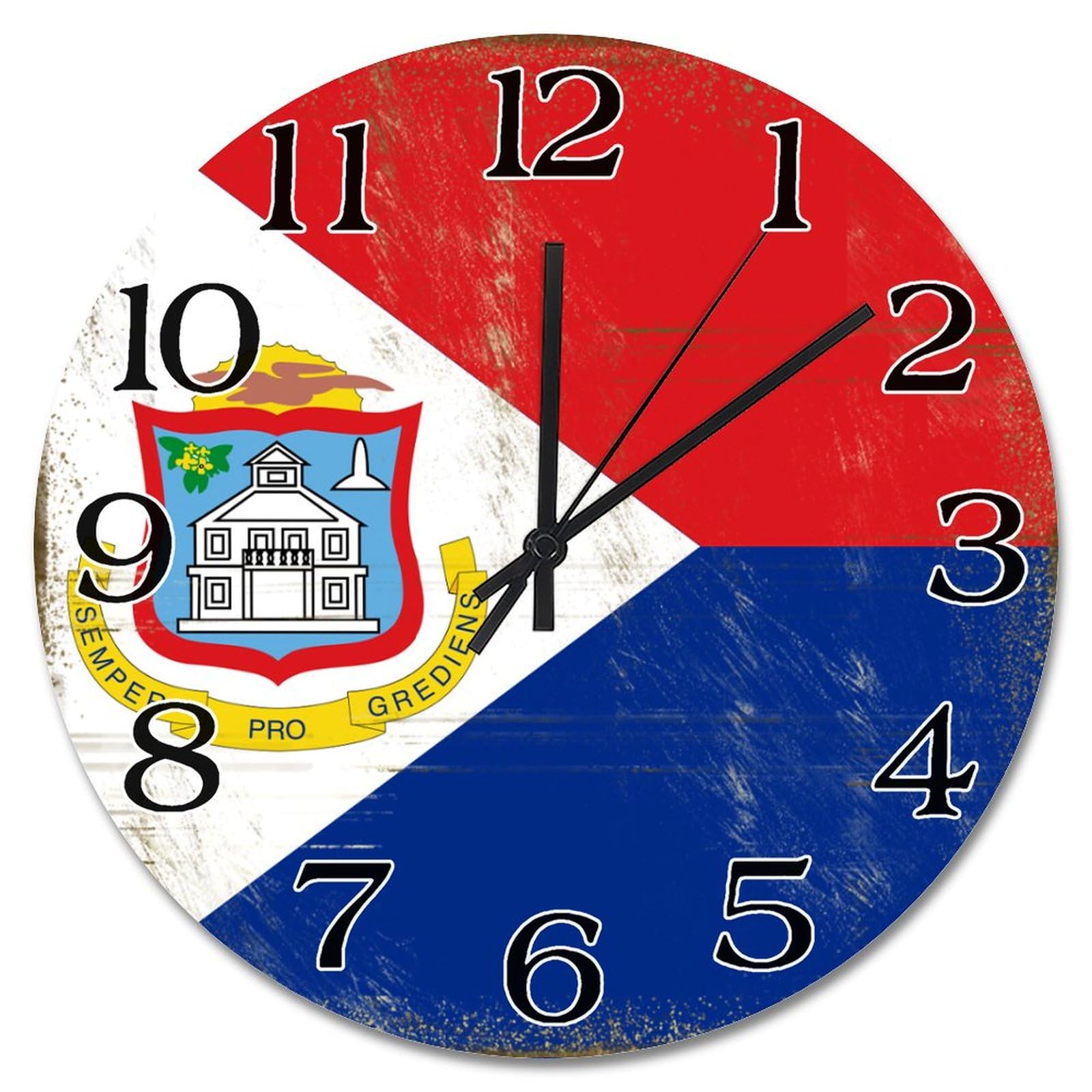 Horloge de Saint-Martin ronde à piles pour une déco de campagne rétro