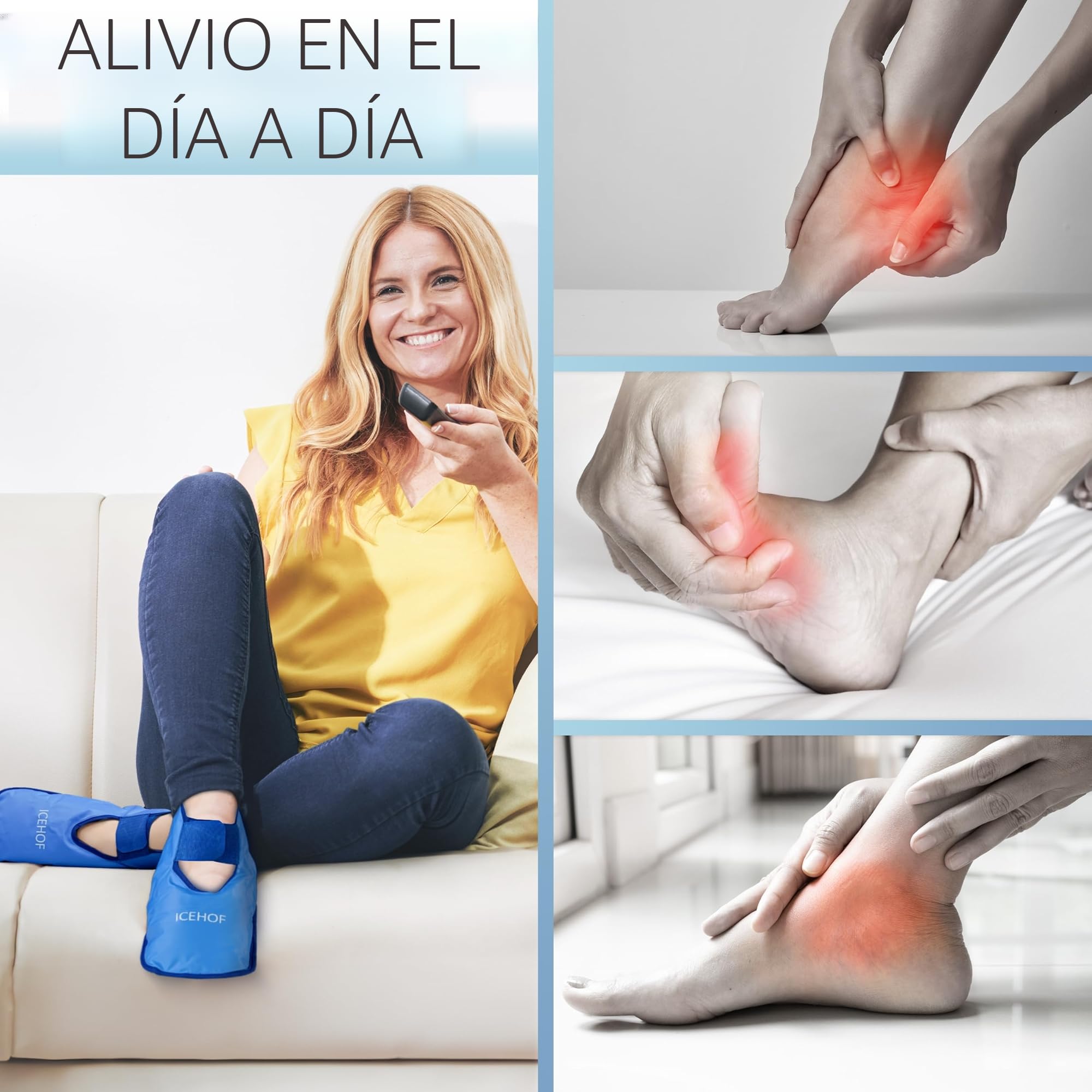 ICEHOF Calzado de refrigeración + botas – Tejido suave – Calcetines de refrigeración con gel para terapia de frío para pies, dedos de los pies, terapia de quimioterapia, reumatismo, calcetines de