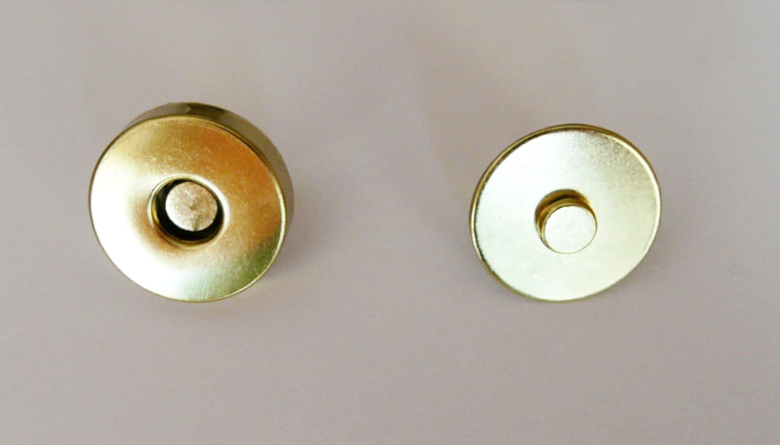 HolmeCraftNew 2 x 18MM Magnetic Gold Colour Bag Fasteners Clasps Magnet Handbag Metal Button