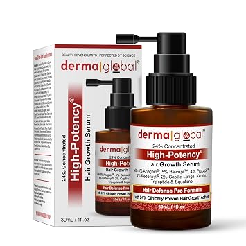 High Potency Hair Growth Serum Hair Defence Pro Formula | 24% Clinically Proven Actives with 5% Anagain, 5% Baicapil, 4% Procapil, Redensyl, 2% Capilia Longa, Niacinamide & Copper Peptide 30 mL