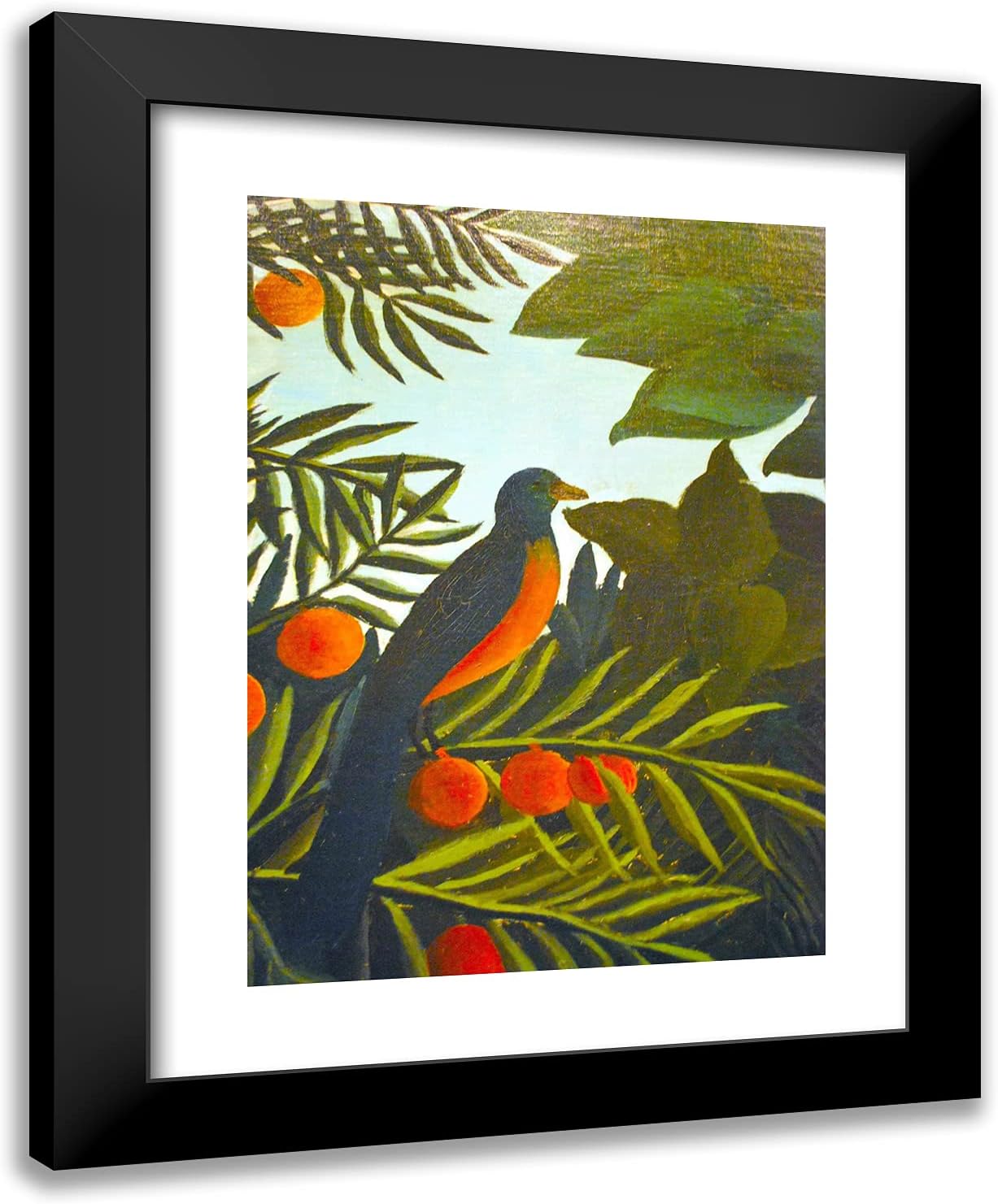 ArtDirect Rousseau, Henri 20x24 Black Ornate Framed Art Print with Double Matting Titled: The Dream, Detail l