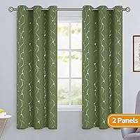 Vista 415 de BGment Room Darkening Curtains 95 Inches Long, Grommet Thermal Insulated Blackout Curtains with Wave Line and Dots Printed for Bedroom, 2 Panels