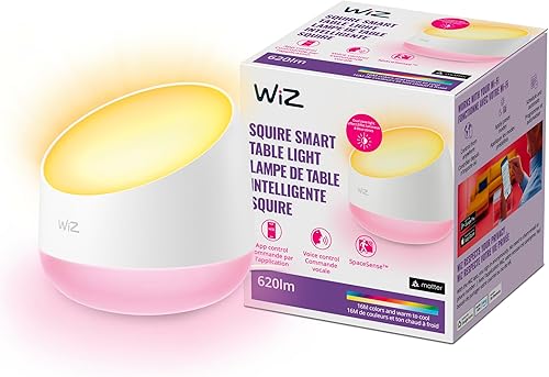 Miniatura 1 de WiZ Squire - Lámpara de mesa portátil, inteligente, luz a todo color, se conecta a tu Wi-Fi existente, controla con voz o aplicación, funciona con