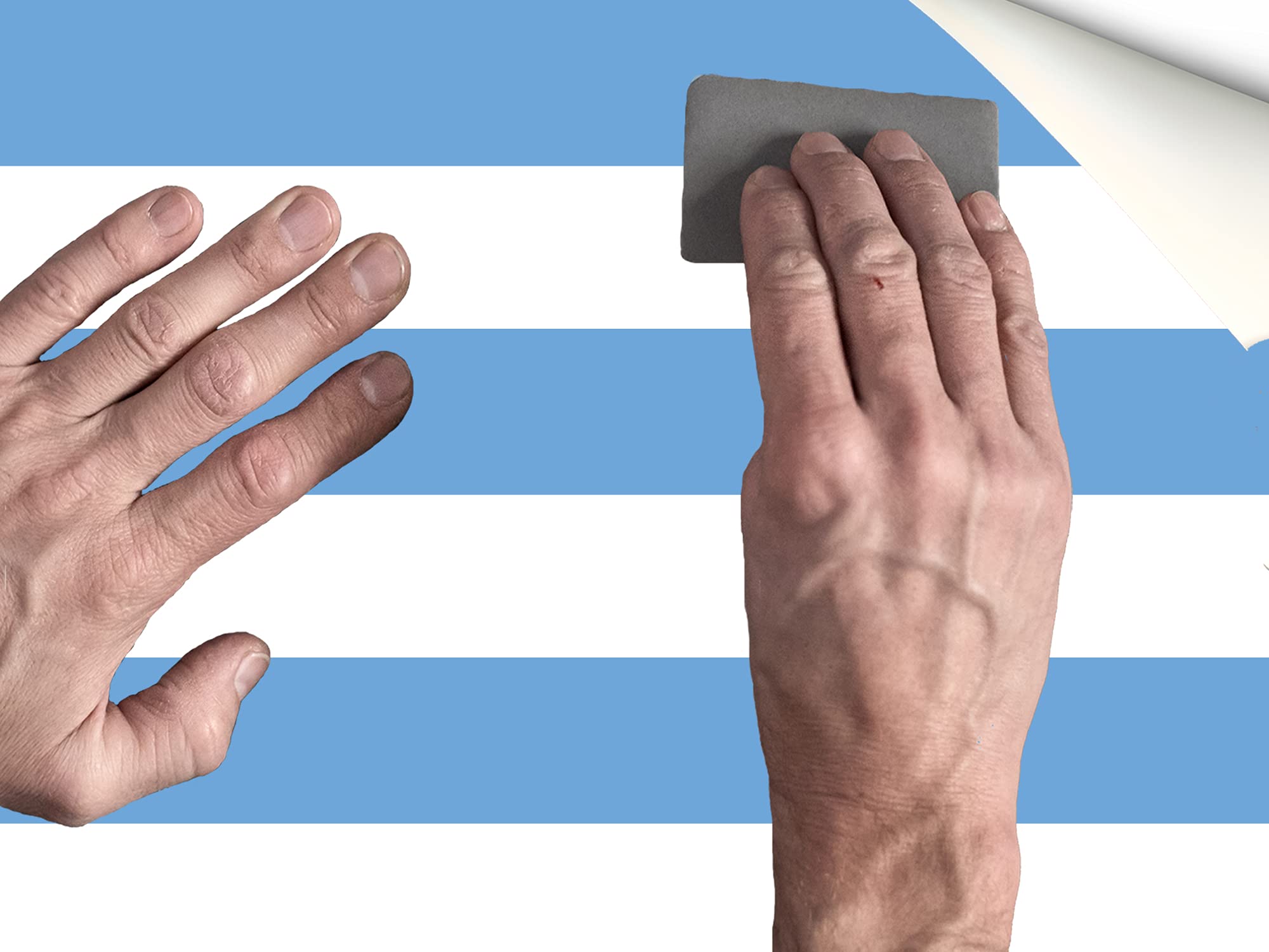 Oedim Pack Vinilo para Frigorífico + Vinilo para Lavadora Rayas Azul Claro, Adhesivo Resistente y Económico, Pegatina Adhesiva Decorativa de Diseño Elegante