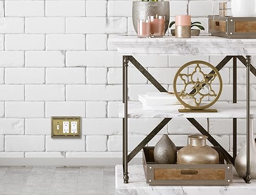 Vista 135 de Henne Bery Sunken Pearls - placa decorativa de pared para interruptor (Palanca simple, 2 unidades, níquel satinado)