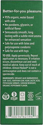 Miniatura 7 de Good Clean Love Almost Naked + Casi Naked Hint of Mint, lubricantes orgánicos a base de agua, hechos con aloe vera, seguros para juguetes y