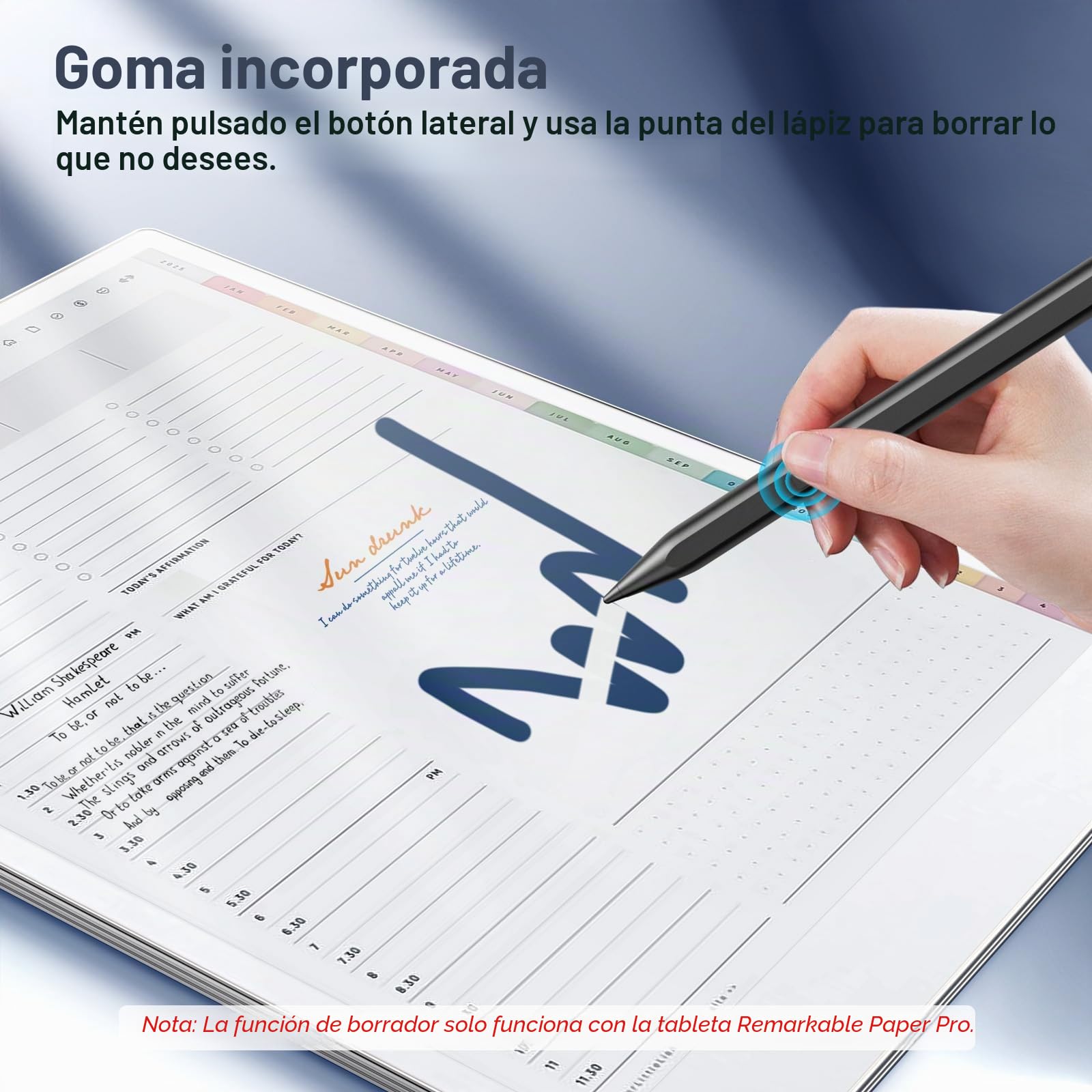 TiMOVO Bolígrafo Stylus Compatible con Remarkable Paper Pro/Pro Move, Negro