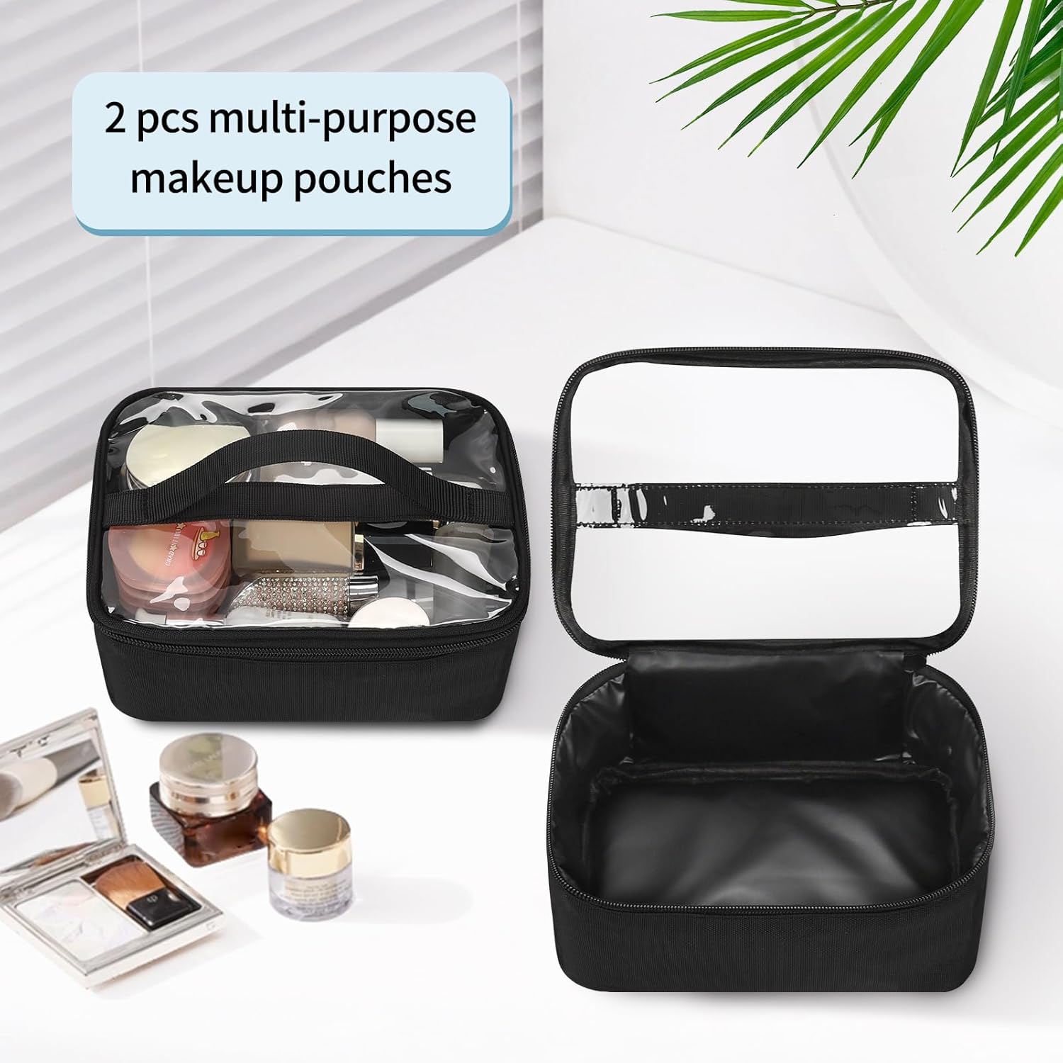 Extra Large Makeup Case, Professional Makeup Artist Traveling Bag, Double Layer Lightweight XL Makeup Travel Case Organizer for Artist Hairstylist Crafters with 2 Detachable Pouch & Shoulder Strap