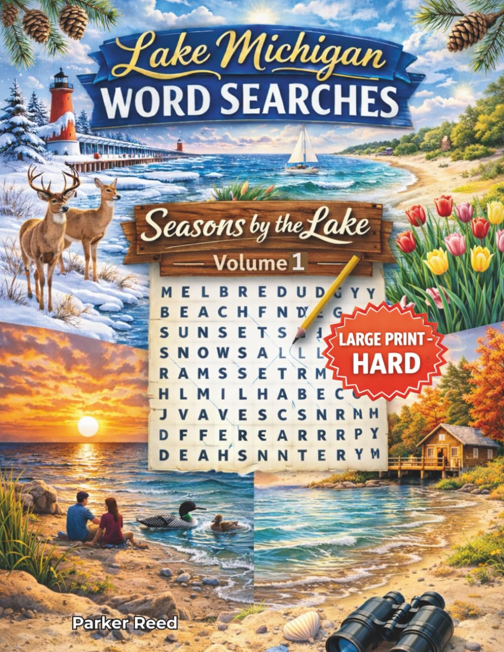 Lake Michigan Word Searches - Large Print: Seasons by the Lake - Hard - Volume 1