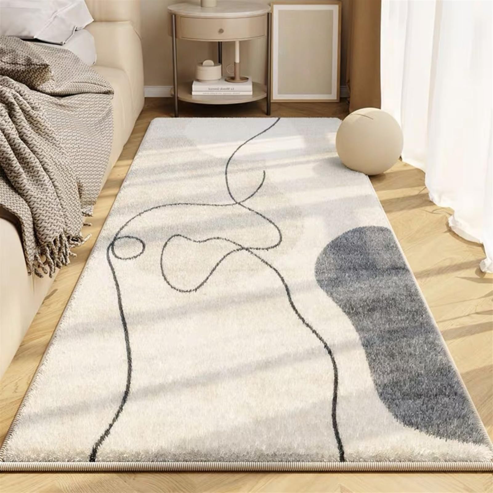 Tapis de chambre doux et blanc 60x120 cm parfait pour le lit