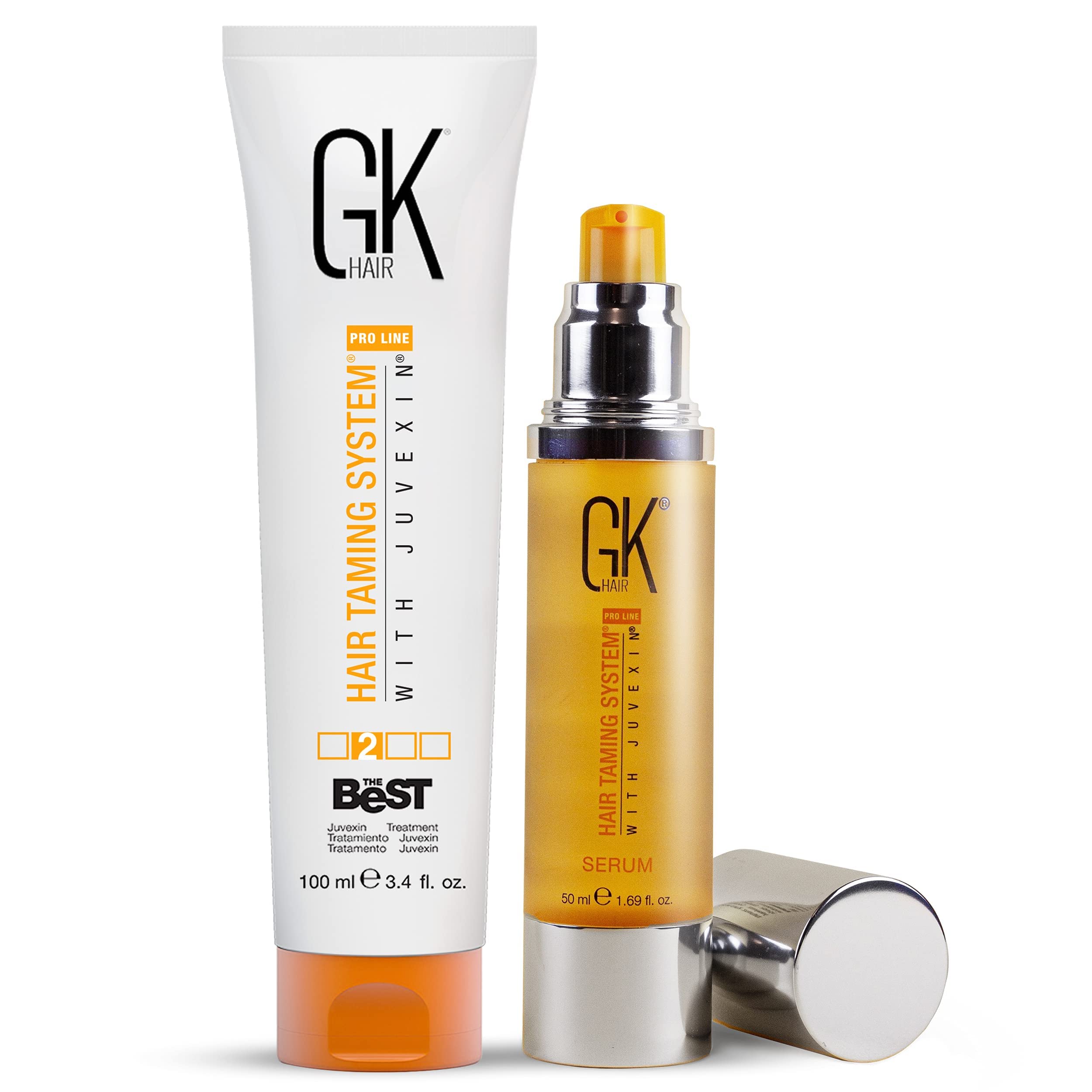 GK HAIR Global Keratin Arganöl Haarserum 50ml - Professionelle Brasilianische Keratinbehandlung 100ml - Komplex-Blowout & Bio-Serum zum Glätten