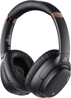 Active Noise Cancelling Headphones E600Pro, 80Hours Playtime Wireless Headphone with aptX Low Latency, Bluetooth Headphones with Built-in Microphone, Deep Bass Over-Ear Headphones (Black)