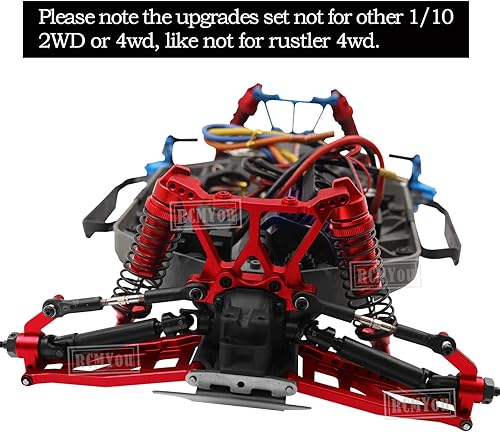 Miniatura 4 de Pieza de actualizaciones para barra 1/10 4x4 VXL/Stampede 4x4 VXL, brazo de suspensión de aleación, torre de choque, bloque de ruedas, bloques de