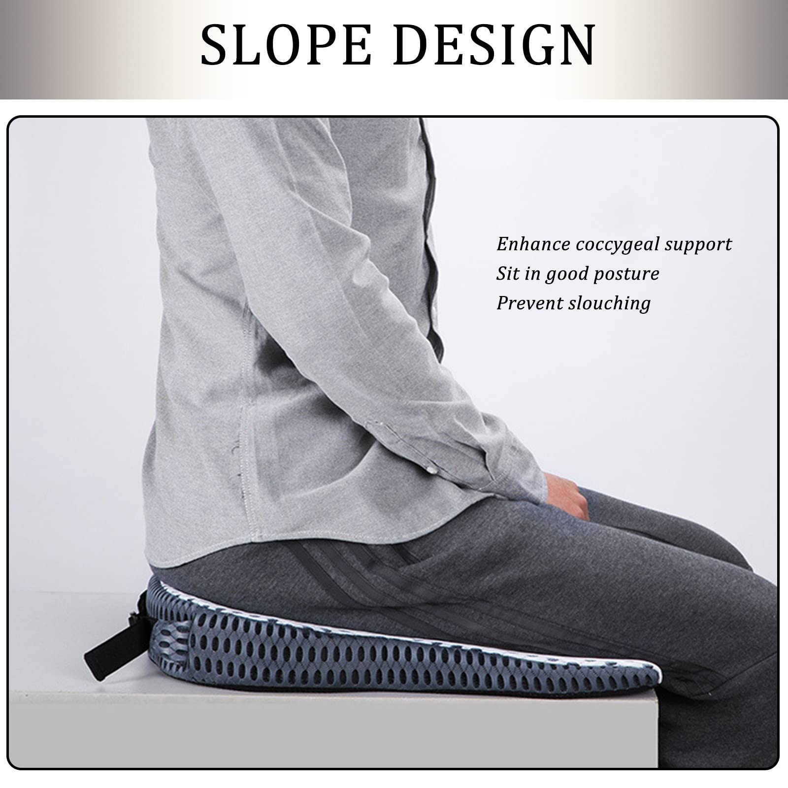 Comodo cuscino per sedile a cuneo per auto sedile conducente per sedia da ufficio sedia a rotelle sedile in memory foam (colore: grigio)