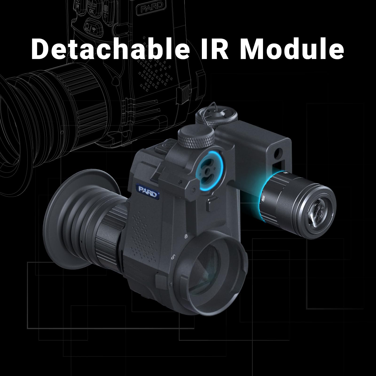 PARD Monocular de visión Nocturna, mira con Clip para observación Nocturna, Alcance de visión Nocturna de hasta 350 m, Fotos y vídeos HD, NV007SP/NV007SP2