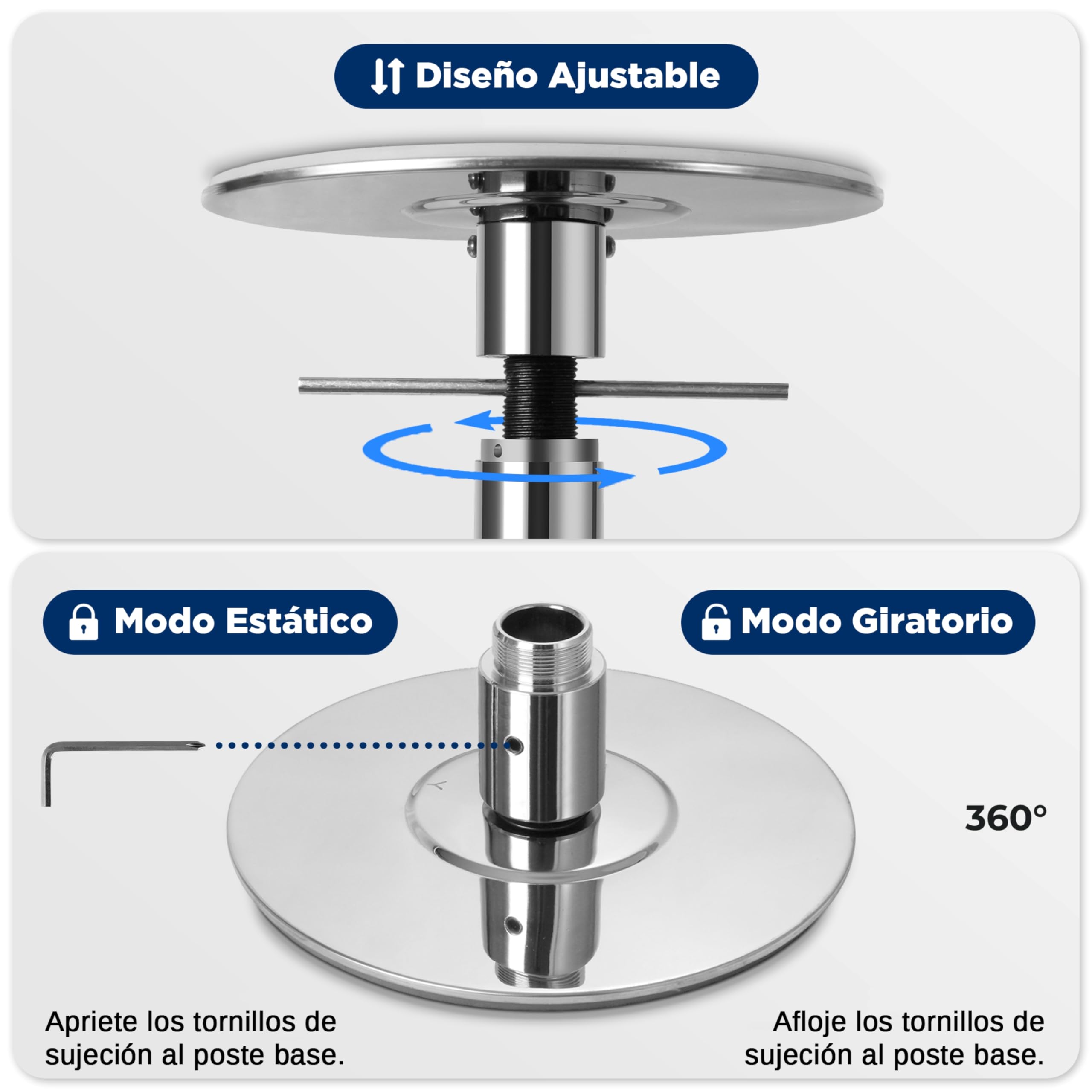 SereneLife barra pole dance, De baile, Plegable, Ejercicio, Para bailarinas, Principiantes, Ejercitadores, Atletas, Gimnasia, Fitness, Profesional, Clubes, Bares, Estudio, 1.21mts x 2