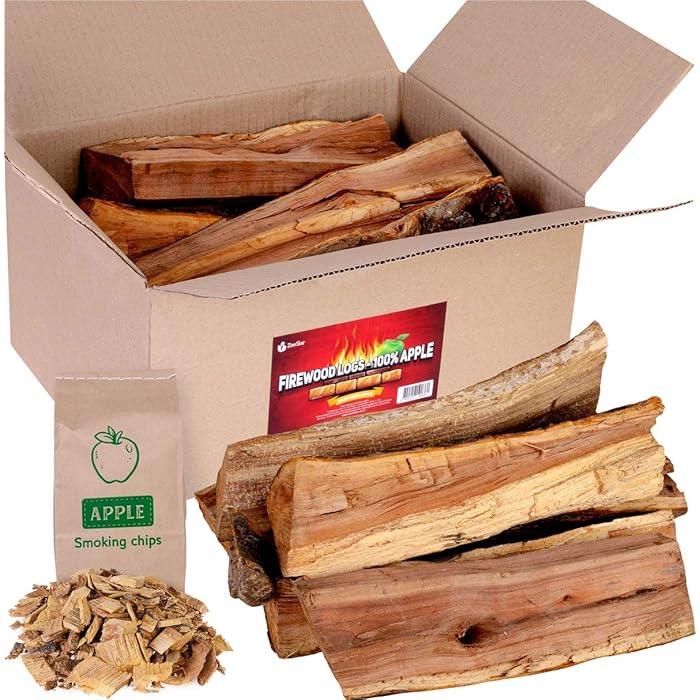Buy Apple firewood logs 15lbs and Wood Chips Fire logs for Fireplace