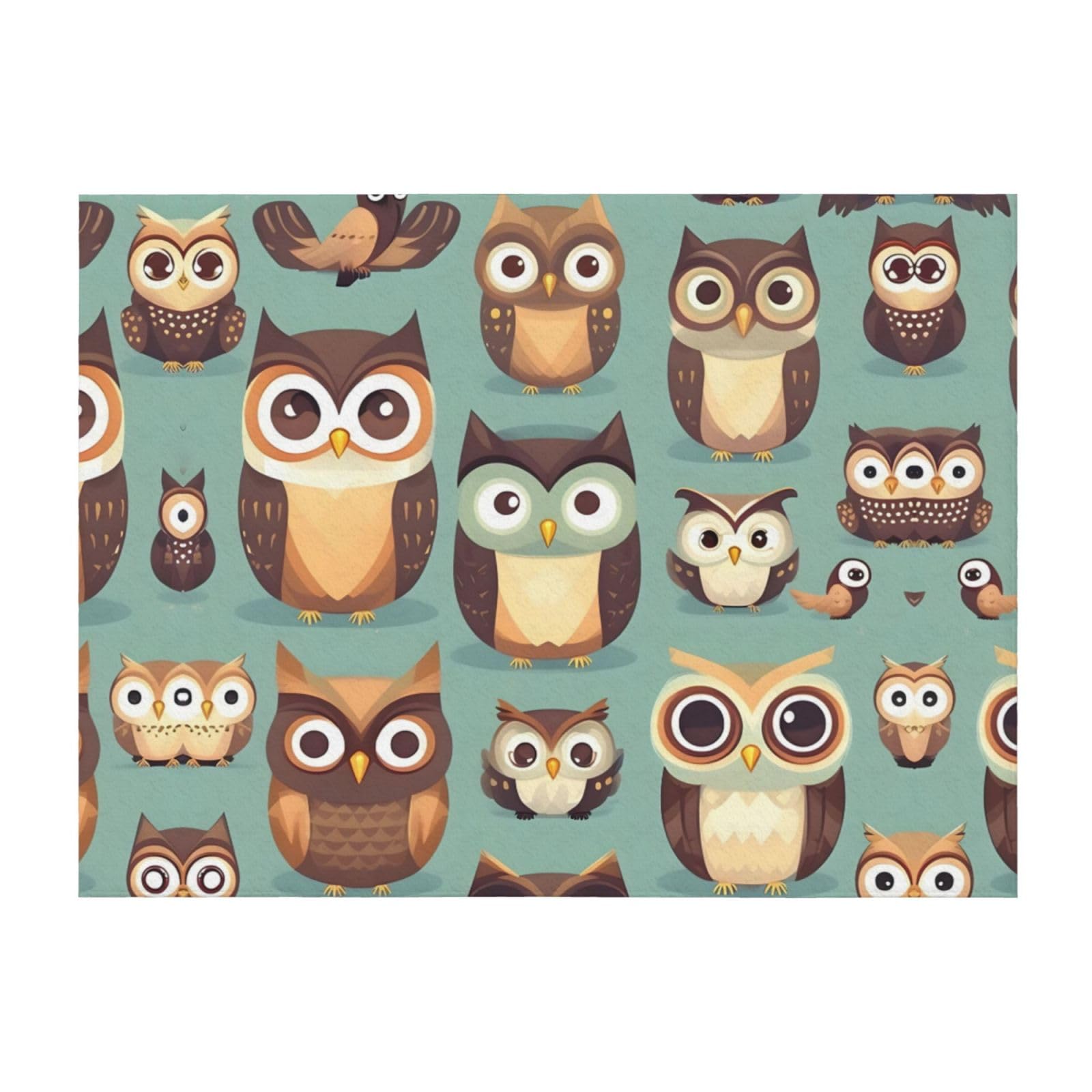 Couverture de lit légère en microfibre hiboux pour chambre d'enfant