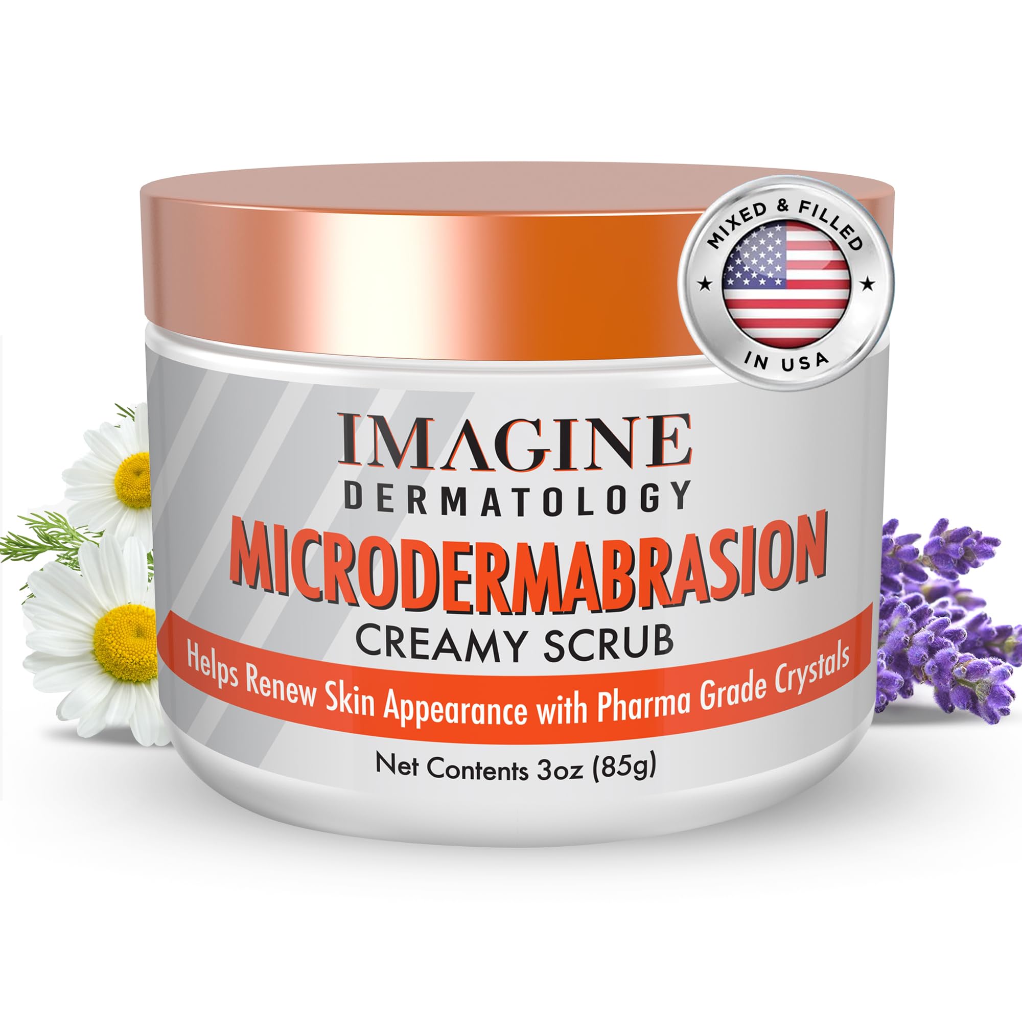 Pharma Grade Microdermabrasion Crystals Creamy Scrub Renews Dull Skin 3 oz 85 grams Helps With Appearance of Scars and Great Compliment to Other Skin Treatments NEW JAR PACKAGING