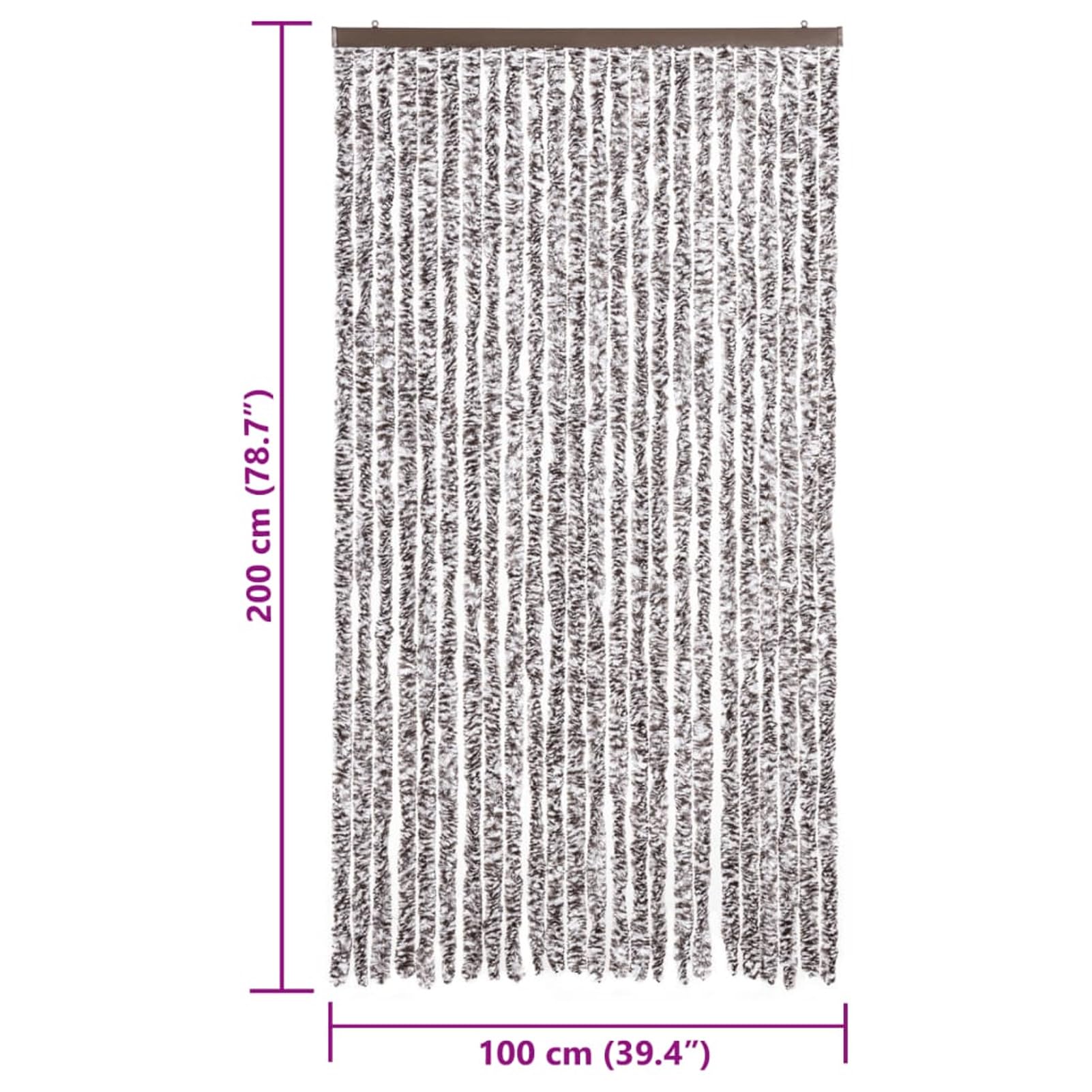 ZEYUAN Tenda Antimosche Marrone e Beige 100x200 cm in Ciniglia,Tenda Antimosche per Finestre e Porte Leggera Resistente all'Acqua Silenziosa Zanzariera Antiisetti-377373