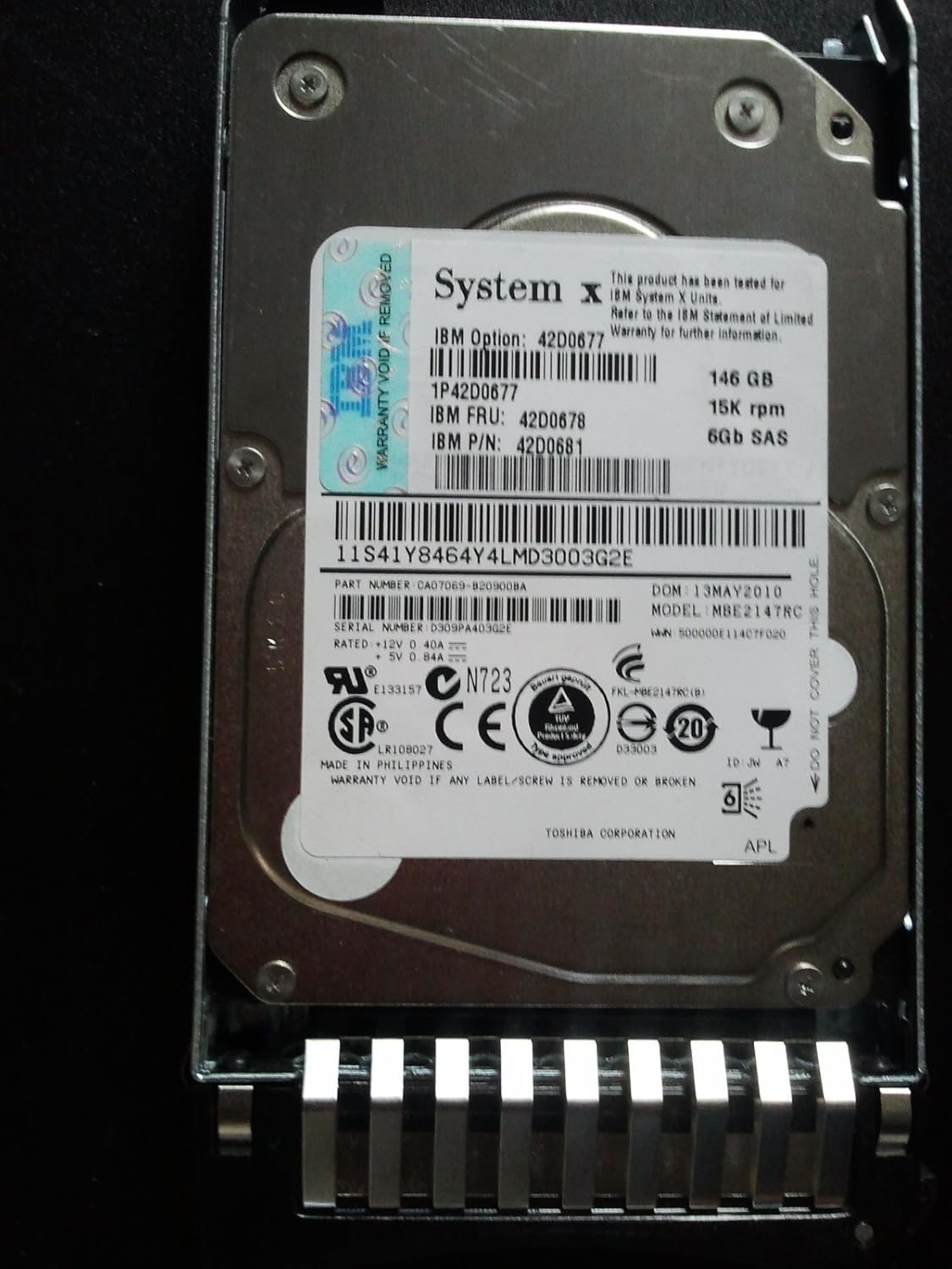 IBM-IMSourcing 2QN7705 42D0678 146 GB 2.5quot; Internal Hard Drive