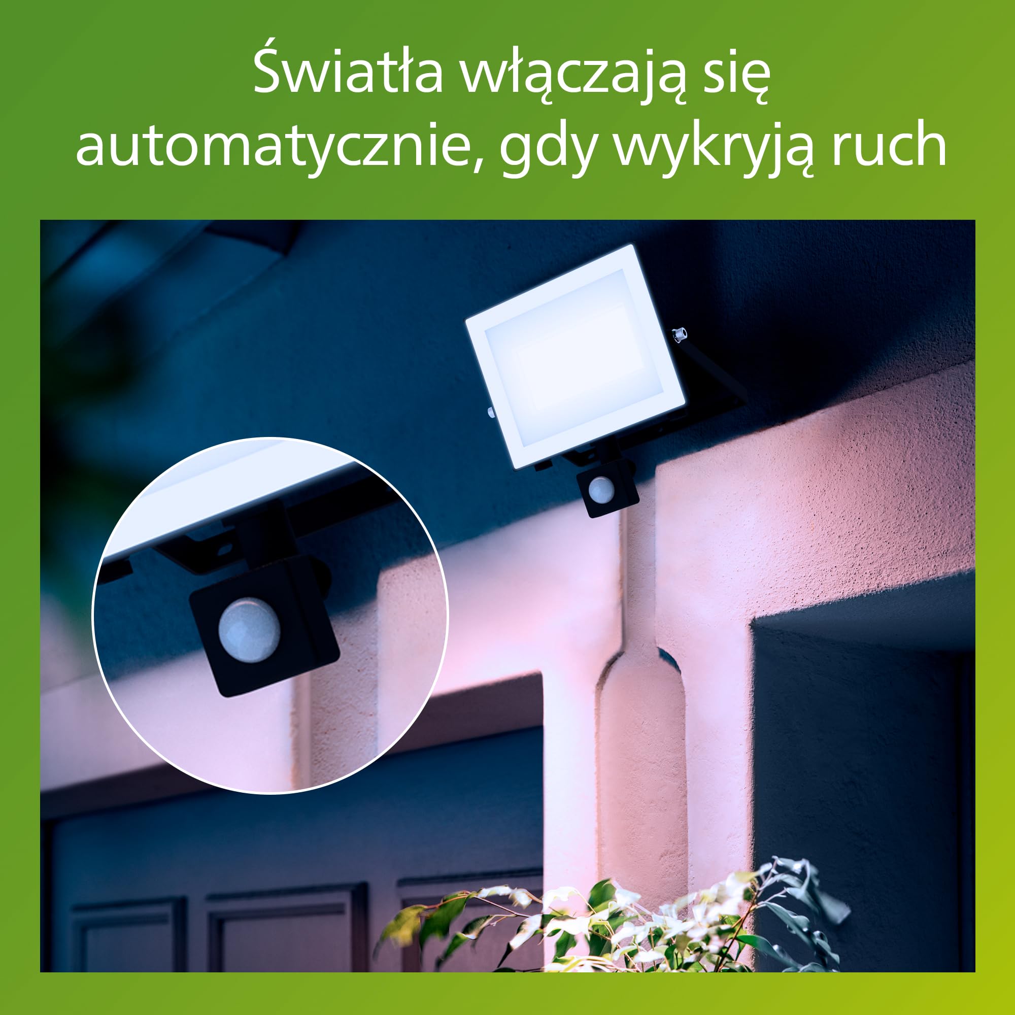 Philips Lois Zewnętrzna Lampa Floodlight z Czujnikiem, 50 W, 5000 K, Czarna
