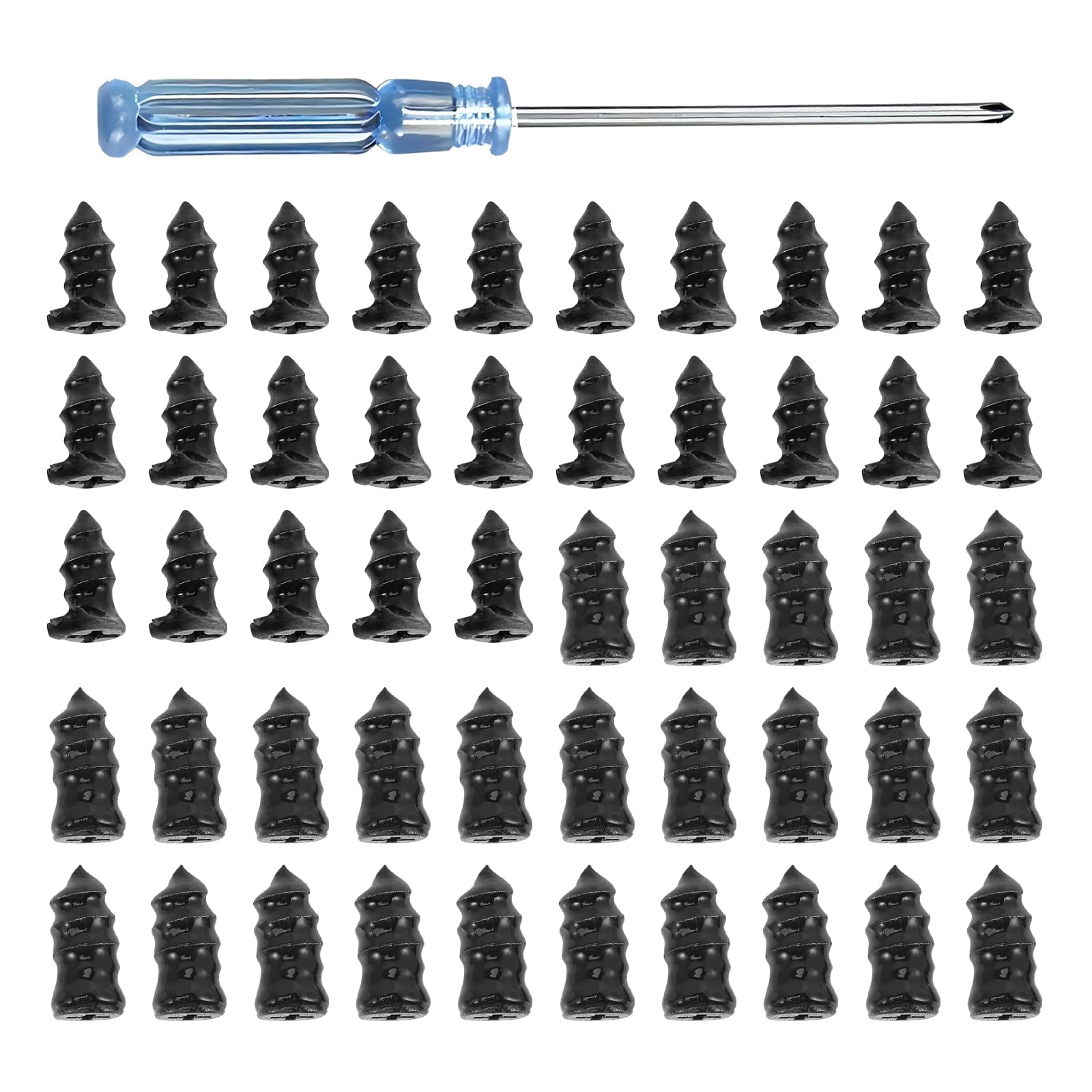 50 PCS Tire Repair Rubber Nail Kit, High-Hardness Rubber Puncture Repair Screws with Tool, Emergency Flat Tire Fix for Car Motorcycle Truck, Universal for Most Cars, Trucks, SUVs (Black)