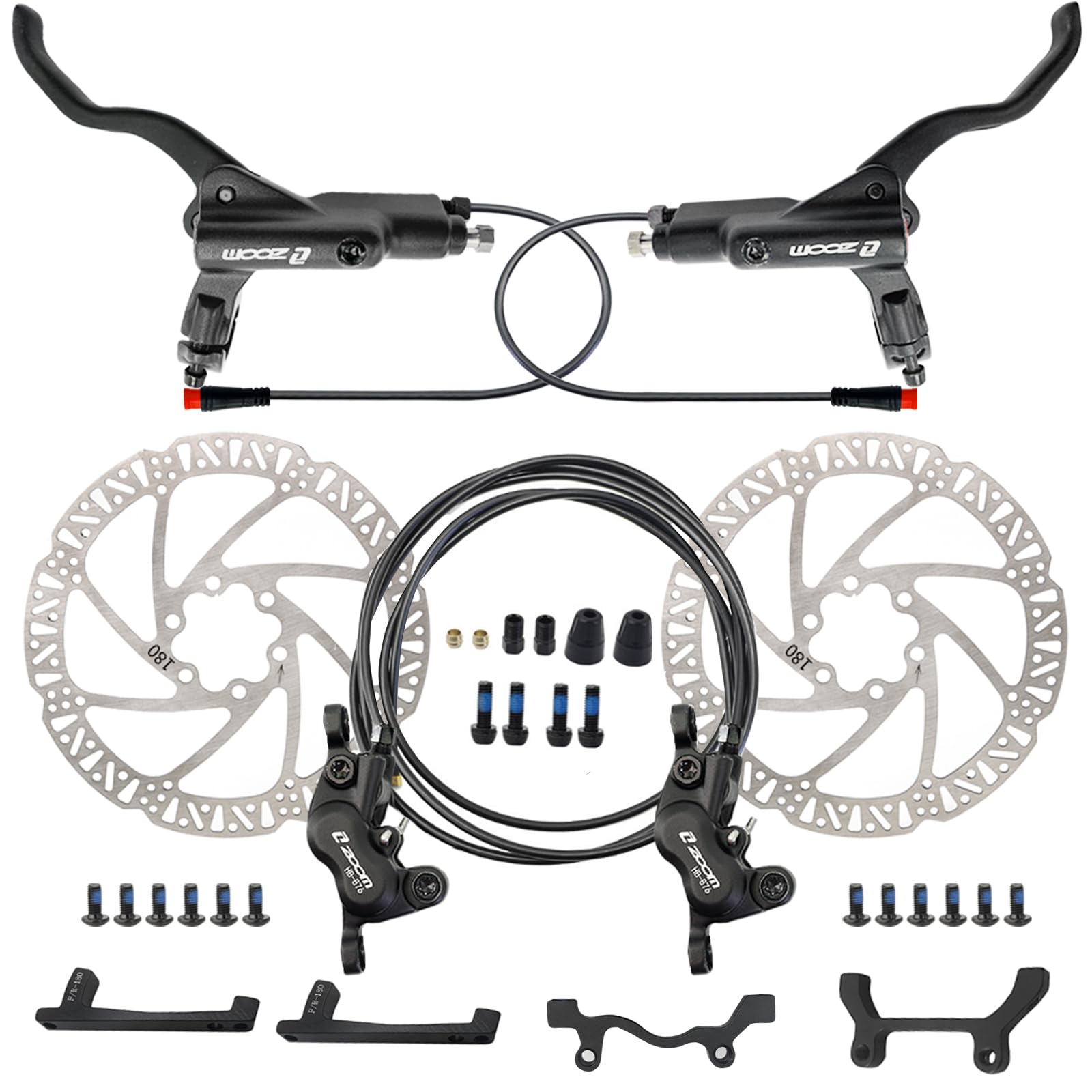 Amazon.com: HAIKS Zoom HB876E Hydraulic Brake Set 4-Piston w