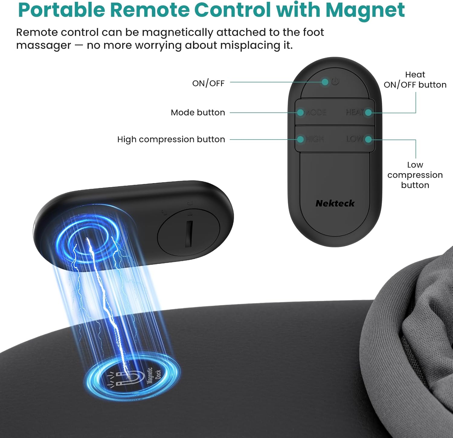 Nekteck Foot Massager with Heat: 2026 Upgraded Remote Control Shiatsu Feet Massager for Plantar Fasciitis, Deep Kneading Therapy Air Compression Massage Tools for Foot Health, Gifts for Men Women