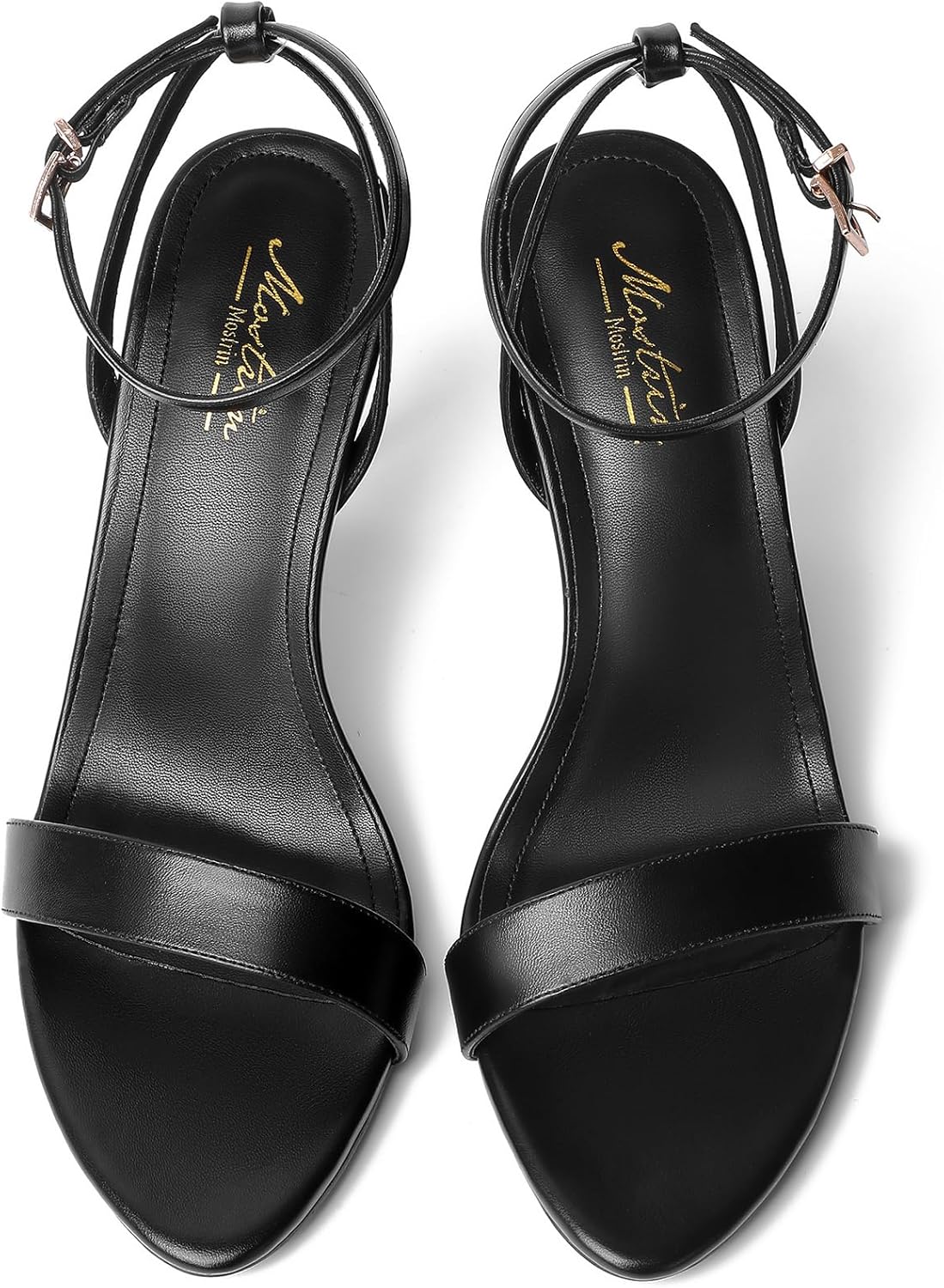 Mostrin Strappy Heels for Women Lace Up Ankle Strap Round Open Toe Stiletto High Heels Women's Heeled Sandals for Prom, Party, Daily - Image 5