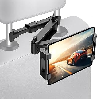 Marjoramy Soporte Tablet Coche,Soporte Tablet Reposacabezas Coche,Soporte Movil Coche Asiento Trasero, 360°Rotación, Extensible Soporte iPad Coche,para 4.7 A 12.9" Móvil Y Tablet,Switch