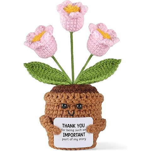 Positive Emotional Support Crochet Lily of The Valley Gift for Teacher, Thank You G...