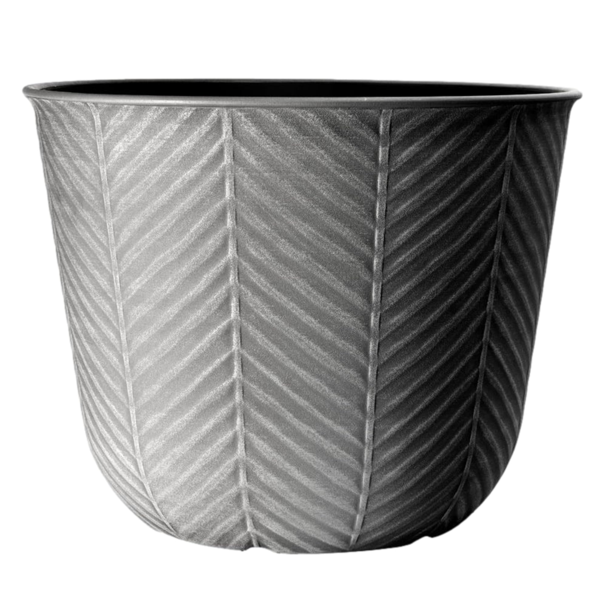 Fyne-Finds Silver Grey Round Plastic Plant Pot 46Cm,18Inch Outdoor 41L Flower Garden Outdoor Planter Cover Weatherproof,Frostproof,Drainageholes (1)