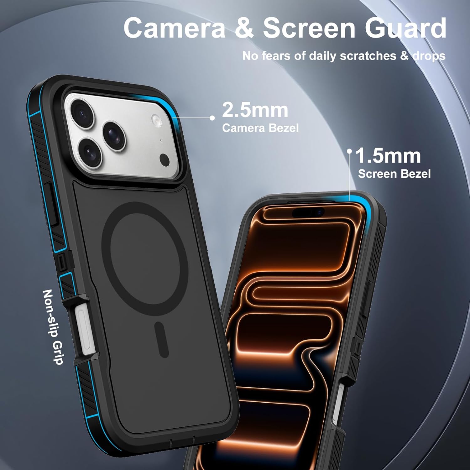 Annymall Magnetic for iPhone 17 Pro Max Case [Compatible with MagSafe] Full-Body Rugged Heavy Duty Phone Cover with Screen Protector Shockproof Drop Protection for Apple 17 Pro Max 6.9" Black - Image 6