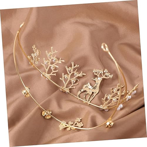 Miniatura 5 de NOLITOY Tiaras de novia para mujer, disfraz de Navidad, disfraz de cosplay de Santa Claus para adultos, banda para el cabello elegante, accesorios