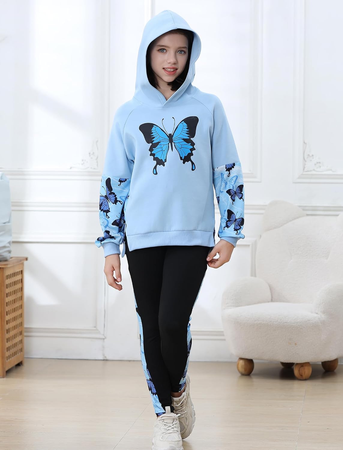 Girls Clothes Sweatsuit Cotton Hoodies Sweatshirt with Leggings Teen Girl Clothes Back to School