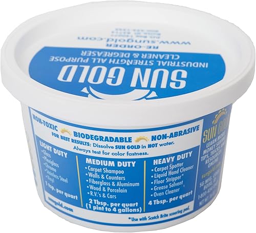 Vista 4 de SUN GOLD - Limpiador multiusos, pasta de limpieza multisuperficie para cocinas, baños y más, biodegradable, concentrado de resistencia industrial