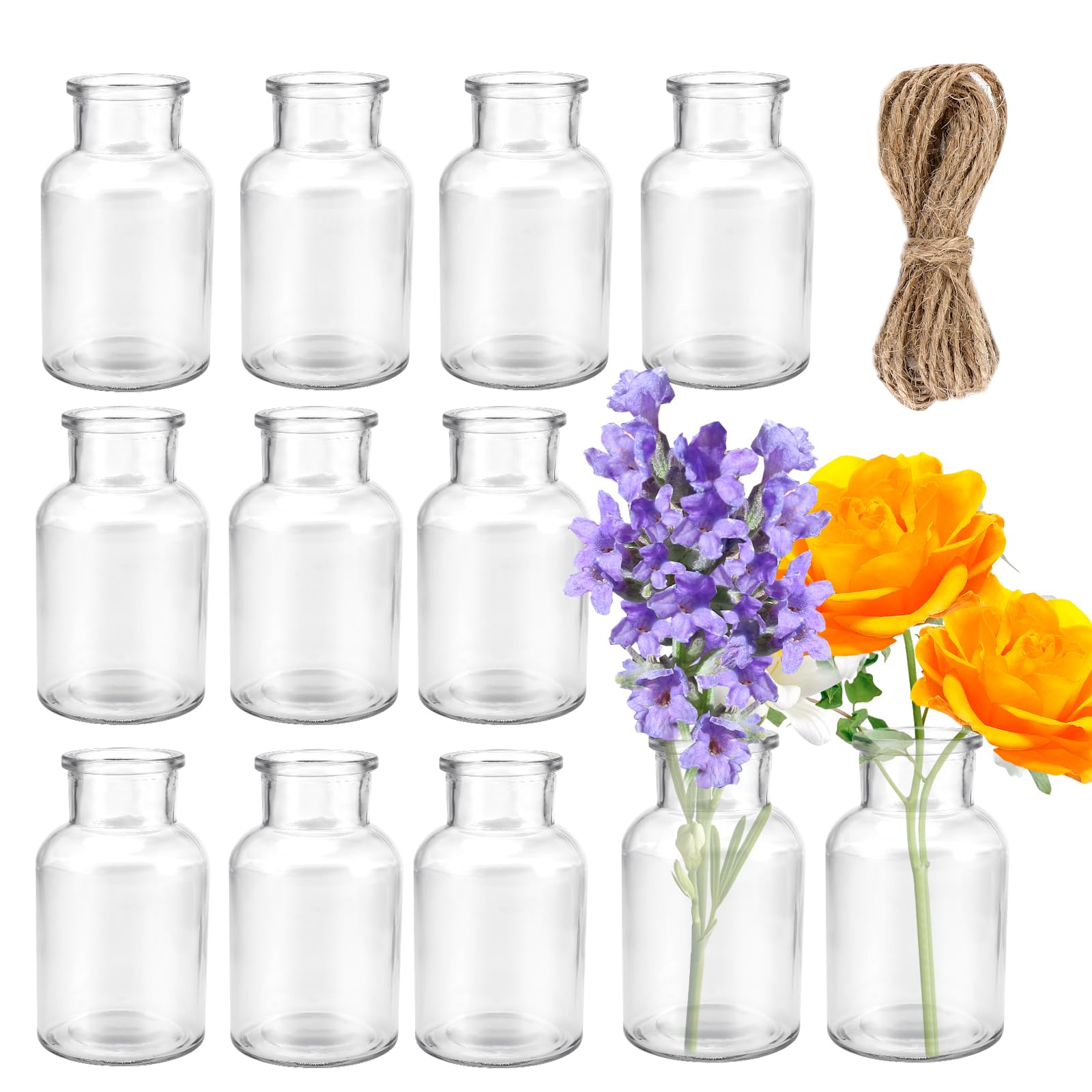 12 Piezas Mini Jarrones Floreros Decorativos Modernos Centro de Mesa, decoración para el hogar, Mini Jarrones de Mesa Decorativos Modernos para el hogar, Boda, Fiesta,decoración