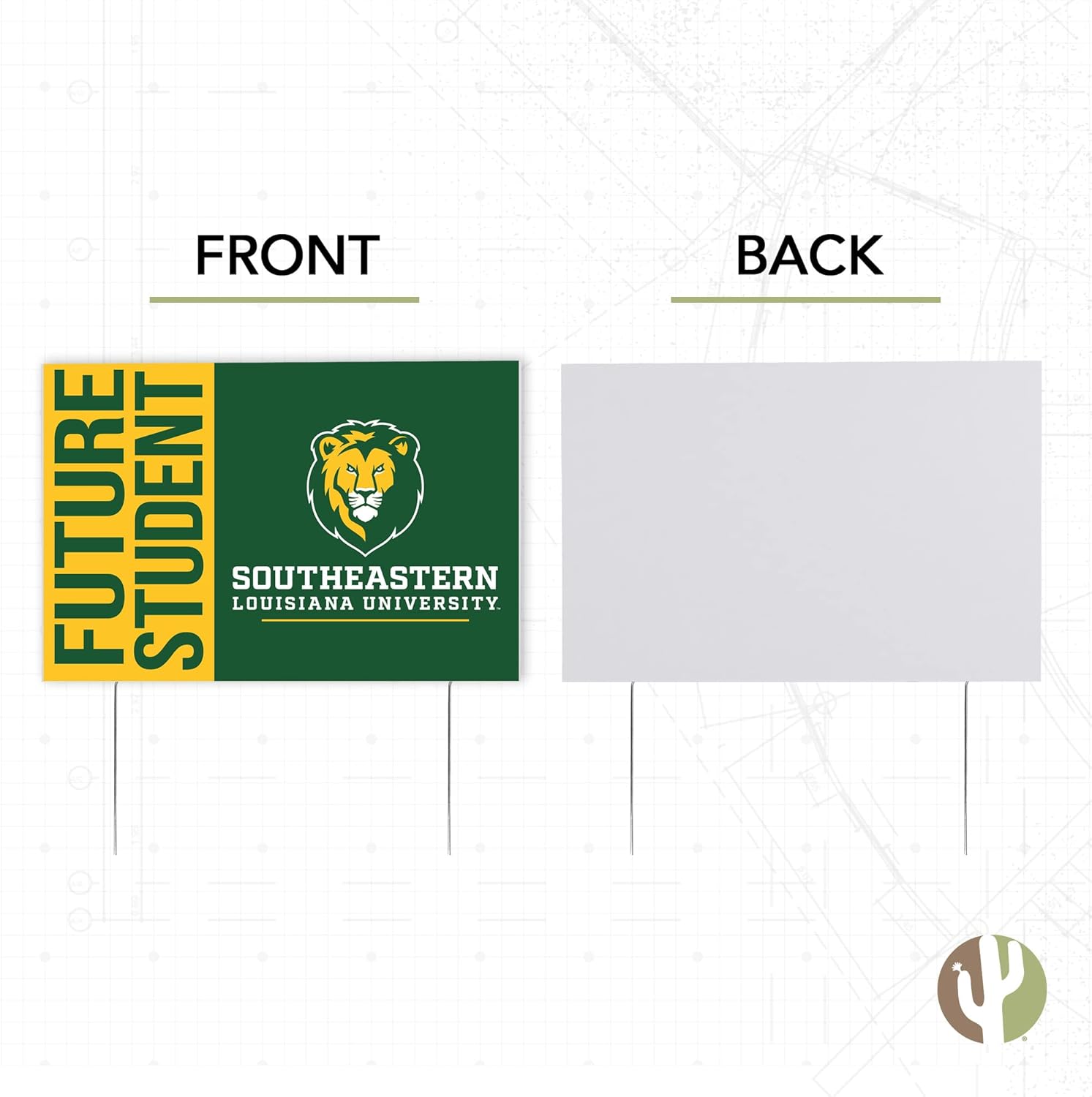 Desert Cactus Southeastern Louisiana University Lions 12x18" Graduate Graduation Celebration Yard Sign Graduates Outdoor Lawn Display with Stakes (Grad Sign 4)