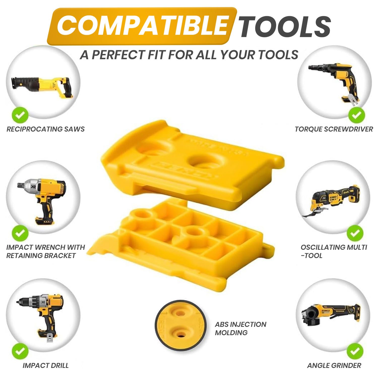 DeWalt Tool Wall Mount - 3 Pack Snap Fit Holder -3