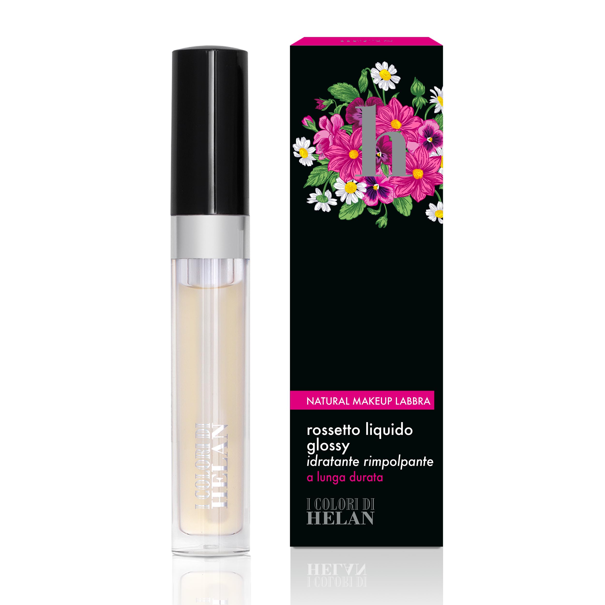 Helan I Colori di Helan - Volumising Lip Gloss for Long Lasting Make Up, Lip Gloss Moisturizing Balm with Castor Oil and Hyaluronic Acid, Lip Oil Bio with Vitamin E, 3ml